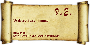 Vukovics Emma névjegykártya