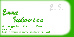 emma vukovics business card